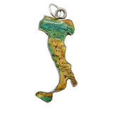 Sterling Silver & Enamel 'Boot of Italy' Souvenir Pendant Charm Vintage c1960s