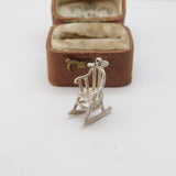 Sterling Silver Rocking Chair Charm Pendant Vintage c1970