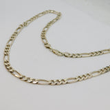 Sterling Silver Chunky Figaro Chain Necklace Contemporary c1990