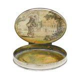 George I Sterling Silver Carved Mother of Pearl Novelty Monk Snuff Box Antique