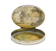 George I Sterling Silver Carved Mother of Pearl Novelty Monk Snuff Box Antique
