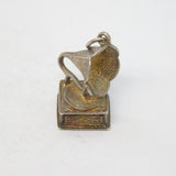 Sterling Silver Gramophone Charm Pendant Vintage c1970