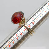 Sterling Silver Bakelite Amber Statement Ring Vintage c1970 Size N 1/2