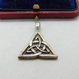 Sterling Silver Celtic Triskelion Drop Pendant Modern 2021 Birmingham Hallmarks