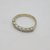 Sterling Silver 7 White Topaz Half Eternity Studio Ring Vintage c1970 Size O