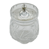 Sterling Silver & Cut Glass Honey Pot Vintage 1986 Birmingham