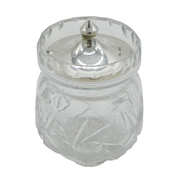 Sterling Silver & Cut Glass Honey Pot Vintage 1986 Birmingham