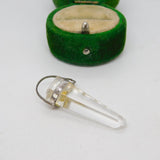 Sterling Silver Crystal Drop Charm Pendant Vintage c1970