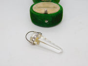 Sterling Silver Crystal Drop Charm Pendant Vintage c1970