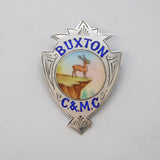 Edwardian Sterling Silver Enamel Buxton Car & Motor Club Brooch Antique