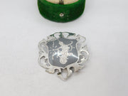 Siam Sterling Silver Niello Enamel Dancing Goddess Brooch Antique c1930