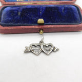 Sterling Silver Arrow Through the Heart Charm Pendant Vintage c1970