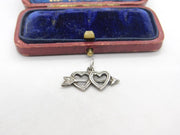 Sterling Silver Arrow Through the Heart Charm Pendant Vintage c1970