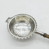Art Deco Sterling Silver & Wooden Handled Tea Strainer Antique 1926 Birmingham