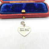 Sterling Silver 'Jou Jou' Heart Charm Pendant Vintage c1970