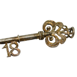 Sterling Silver '18' Key Charm Pendant Vintage c1970