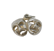 Sterling Silver Theatrical Muse Masks Charm Pendant Vintage c1970