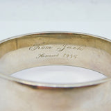 George V Sterling Silver Floral Jubilee Bangle Bracelet Antique 1935 Birmingham