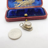 Sterling Silver Top Hat Charm Pendant Vintage c1970