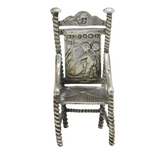 Victorian Sterling Silver Miniature Dolls House Chair Ornament Antique Sheffield