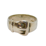 Sterling Silver Chunky Buckle Design Band Ring Vintage c1970 Size W