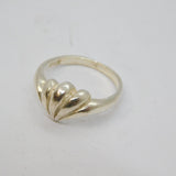Sterling Silver Shell Pattern Dress Band Ring Vintage c1970 Size K