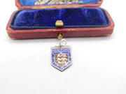 Sterling Silver and Coloured Enamel Travel Shield 'Hereford' Charm Vintage c1970
