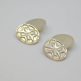 Pair Of Sterling Silver Maltese Cross Oval Gents Cufflinks Vintage c1970