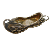 Sterling Silver Clog Shoe Charm Pendant Vintage c1970