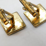 Art Deco Gold on Sterling Silver Moss Agate Gents Cufflinks Antique c1920s