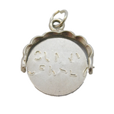 Sterling Silver Sunny Jersey Spinner Cryptic Charm Pendant Vintage c1970s