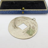 Early Silver Butterfly Form Coin Style Pendant Antique c1880 possibly Chinese