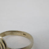 Studio Sterling Silver Cabochon Rose Quartz Dress Ring Vintage c1970s