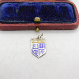 Sterling Silver and Enamel Travel Shield Bournemouth Charm Pendant Vintage c1970