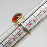 Sterling Silver Baltic Amber Oval Studio Band Ring Vintage c1990 Size L