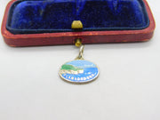 Sterling Silver and Enamel Flamborough Travel Shield Charm Pendant Vintage c1970