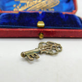 Sterling Silver 18th Birthday Key With "E" Initial Charm Pendant Vintage c1970