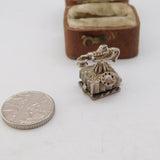 Sterling Silver Feather Quill in the Telephone Charm Pendant Vintage c1970