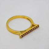 Gold On Sterling Silver 11 Pink Tourmaline Band Ring Vintage c2000 Size P 1/2