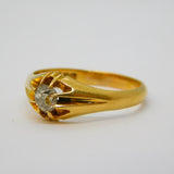 Edwardian 18ct Yellow Gold & 0.5ct Diamond Solitaire Ring Antique London
