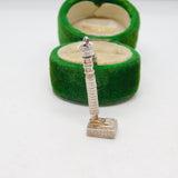 Sterling Silver Signal Tower Charm Pendant Vintage c1970