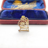 Sterling Silver Spinning Wheel Charm Pendant Vintage c1970