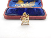 Sterling Silver Spinning Wheel Charm Pendant Vintage c1970