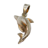 Sterling Silver Dolphin Fish Charm Pendant Vintage c1970