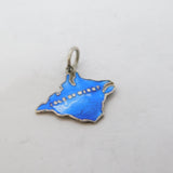 Sterling Silver Enamel Isle of Wight TLM Charm Pendant Antique c1930 Deco
