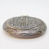 Dutch .800 Grade Silver City Scene Snuff Box Antique c1930s Art Deco