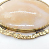 Large Victorian Rolled Gold Agate Set Dress Brooch Antique c1860
