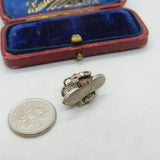Sterling Silver Paddle Boat Charm Pendant Vintage c1970