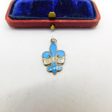 Sterling Silver Enamel Quebec Feathers Charm Pendant Vintage c1970