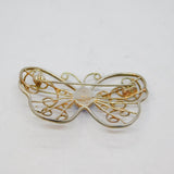 Sterling Silver Wirework & Blue Glass Cabochon Butterfly Brooch Pin Modern c1990